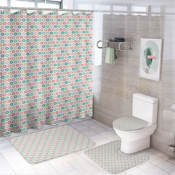Childish Floral Pattern on a shower curtain