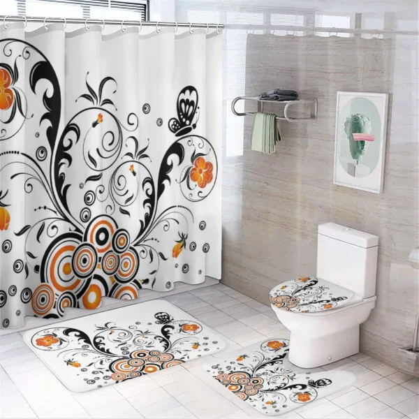 Circular Petals Butterfly on a shower curtain
