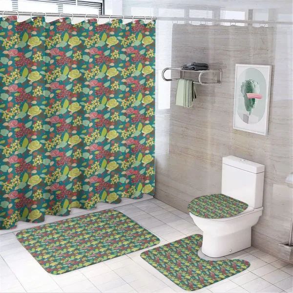 Colorful Bedding Plants on a shower curtain