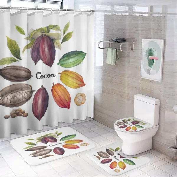 Exotic Food Colorful Design on a shower curtain