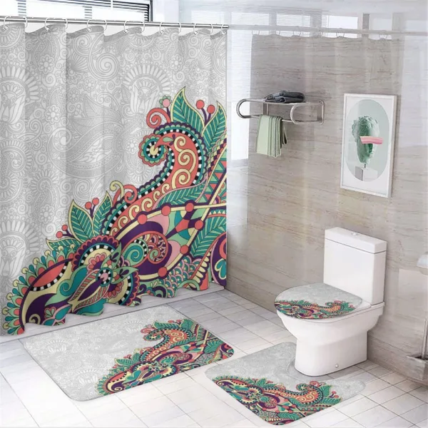 Floral Tribal Paisley on a shower curtain