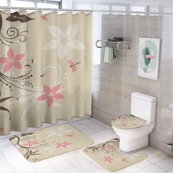 Flying Dragonflies on a shower curtain
