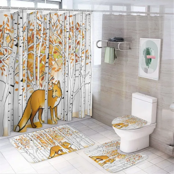 Fox Autumn Forest on a shower curtain