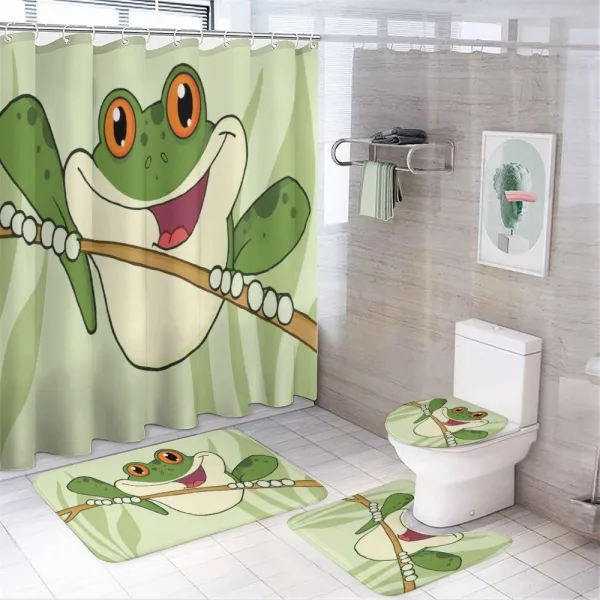 Happy Amphibian in Jungle on a shower curtain