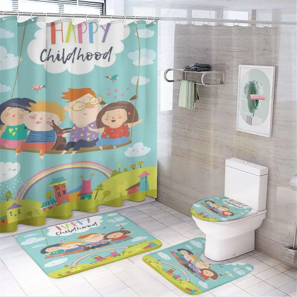 Happy Kids on a Swing — Your design