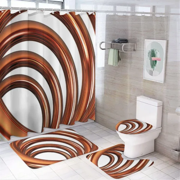 Helix Coil Spiral Pipe on a shower curtain