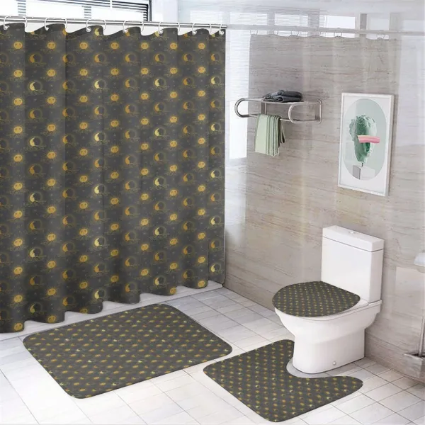 Humanized Crescent Art on a shower curtain