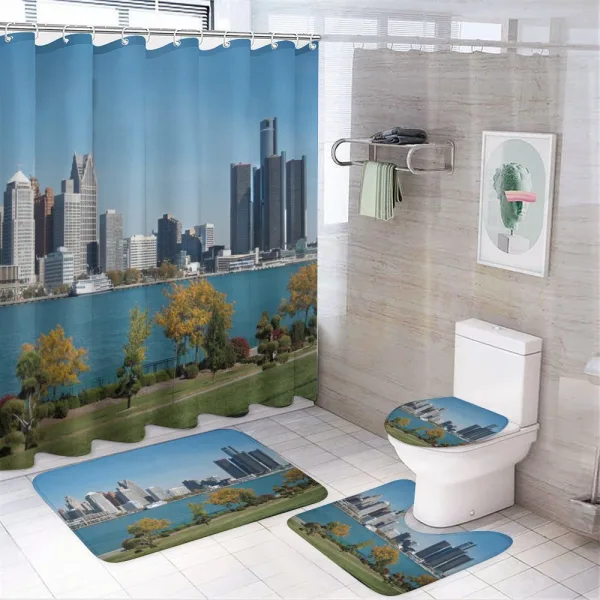 Industrial Center on a shower curtain