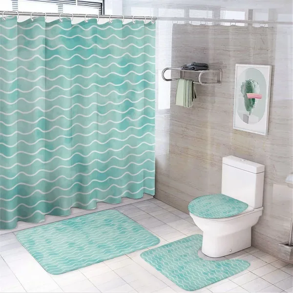 Ocean Sea Wave Pattern on a shower curtain
