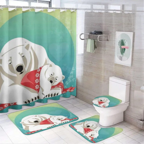 Parenthood and Xmas on a shower curtain
