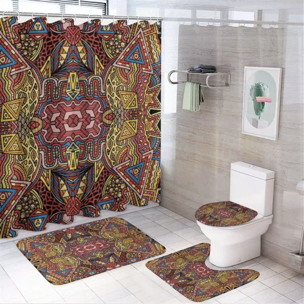 Retro Funky Doodle on a shower curtain