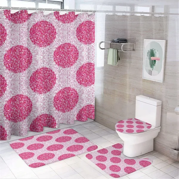 Round Bubbles Polka Dots on a shower curtain
