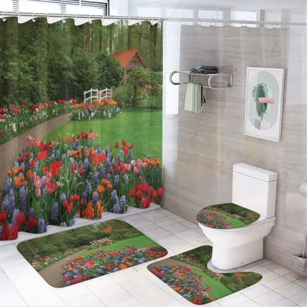 Spring Garden Forest on a shower curtain