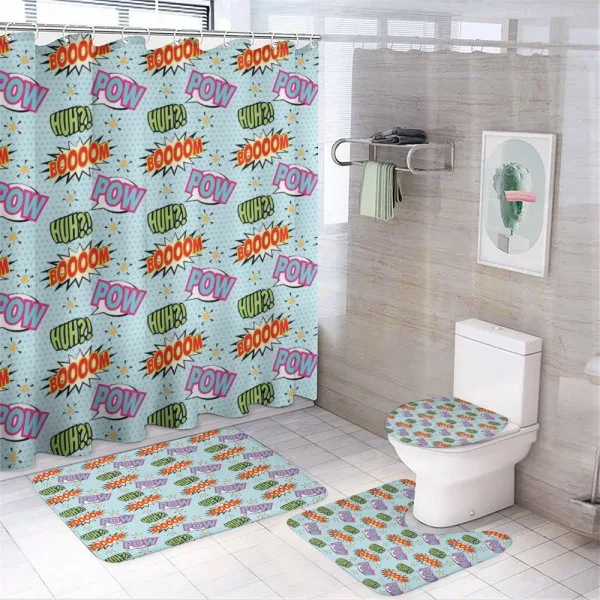 Babk Blue Polka Dots on a shower curtain