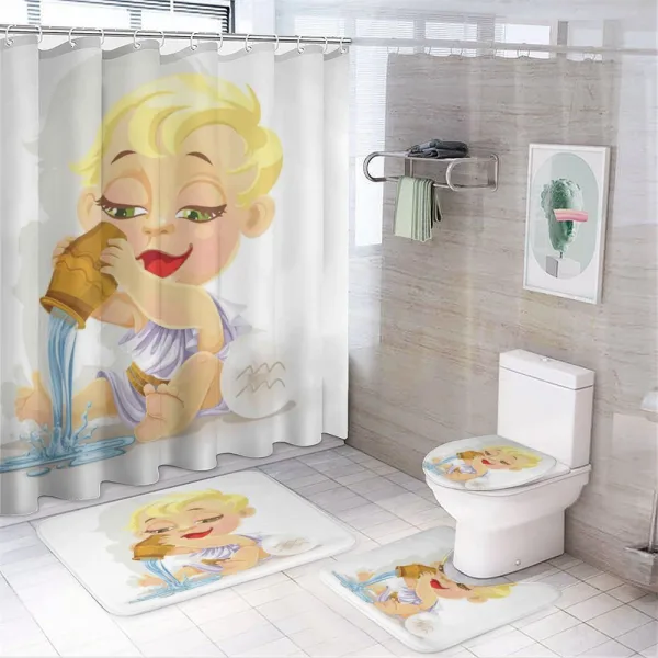 Baby Aquarius Zodiac on a shower curtain