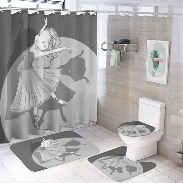 Ballerina Girl Shadow on a shower curtain
