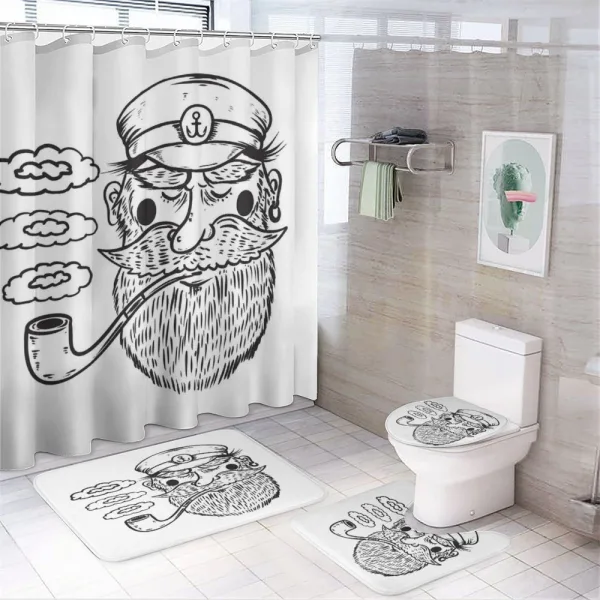 Bearded Captain on a shower curtain