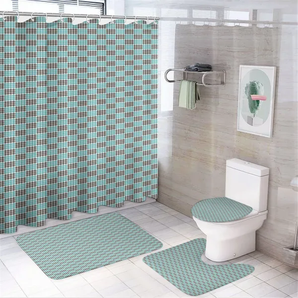 Bicolor Checkered Retro on a shower curtain