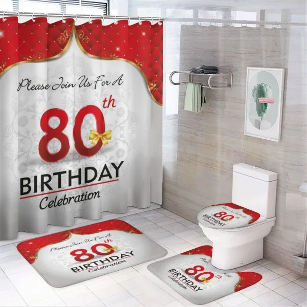 Birthday Party Invite on a shower curtain