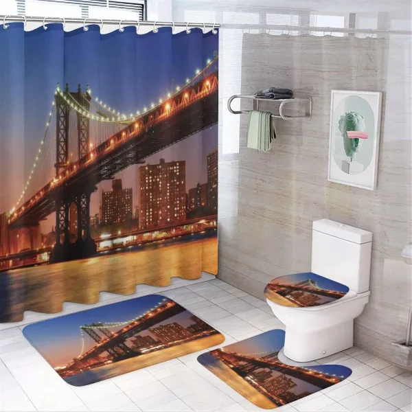 Brooklyn Town River on a shower curtain