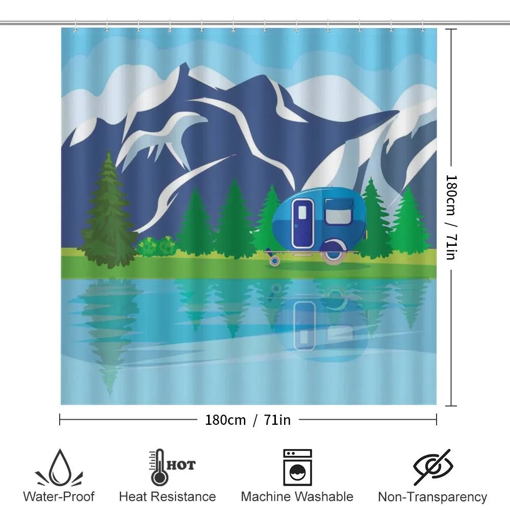 Cartoon Lake Landscape — Detail 2