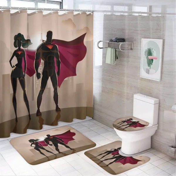 City Hero Hot Couple on a shower curtain