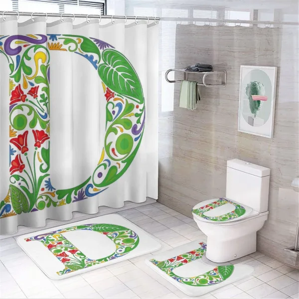 Colorful Abloom Retro on a shower curtain