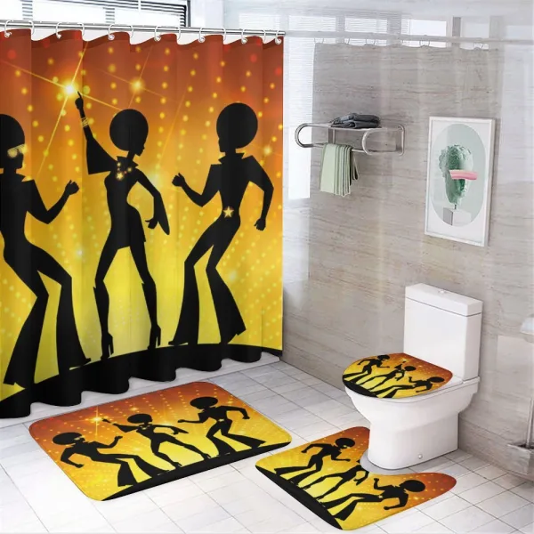 Dancing Afro People on a shower curtain