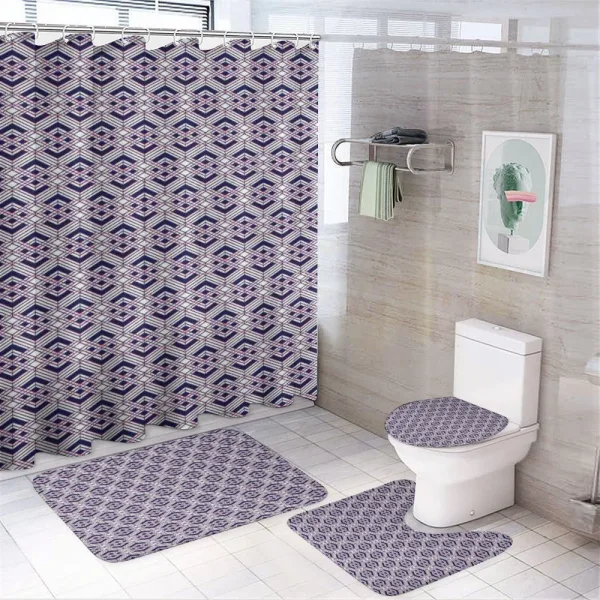 Diagonal Lines Design on a shower curtain