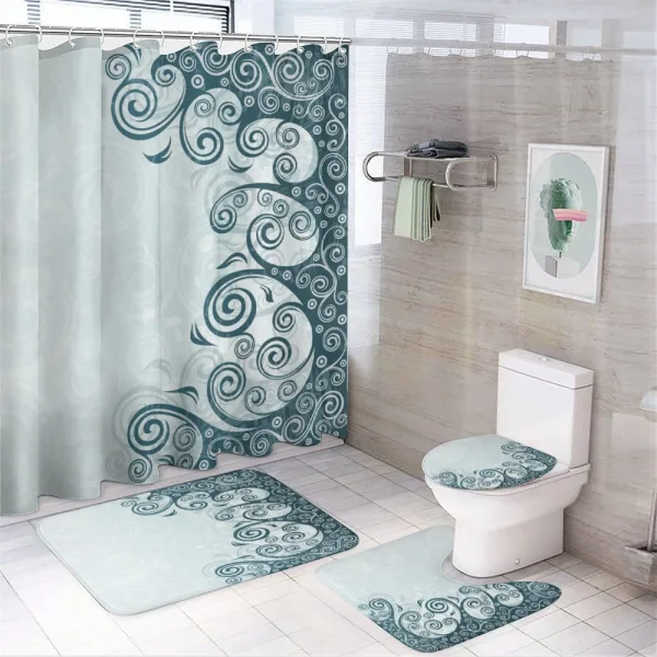 Floral Details Swirls on a shower curtain