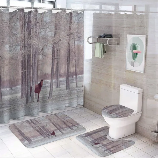 Horse Forest Stands on a shower curtain