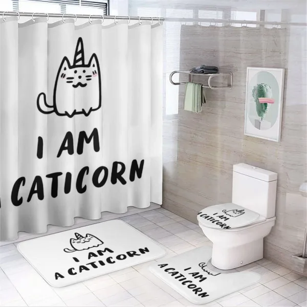 Humorous Writing on a shower curtain
