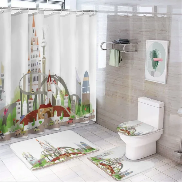 Mega City Urban Scenery on a shower curtain