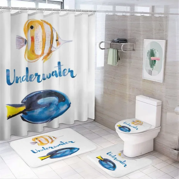 Pacific Tang Fish on a shower curtain