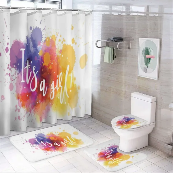 Paint Drops Baby Girl on a shower curtain
