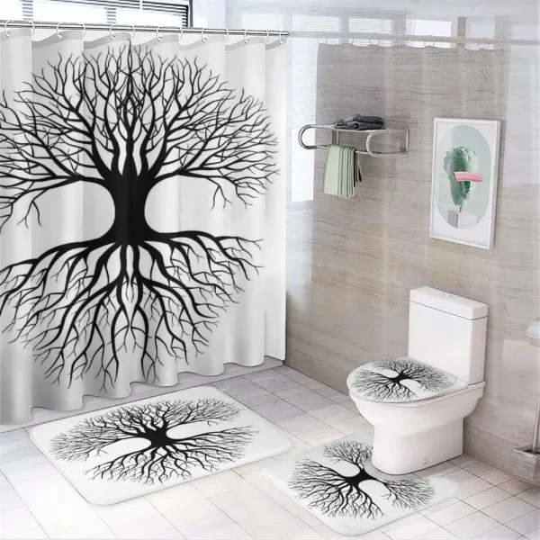 Roots Branch Leafless on a shower curtain