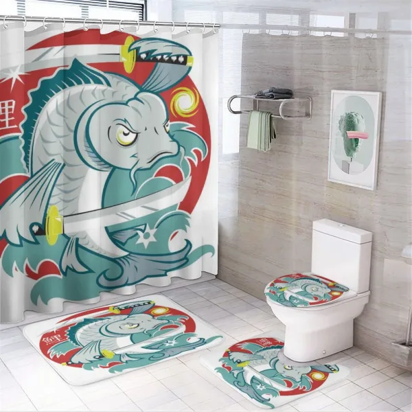 Samurai Martial Art on a shower curtain