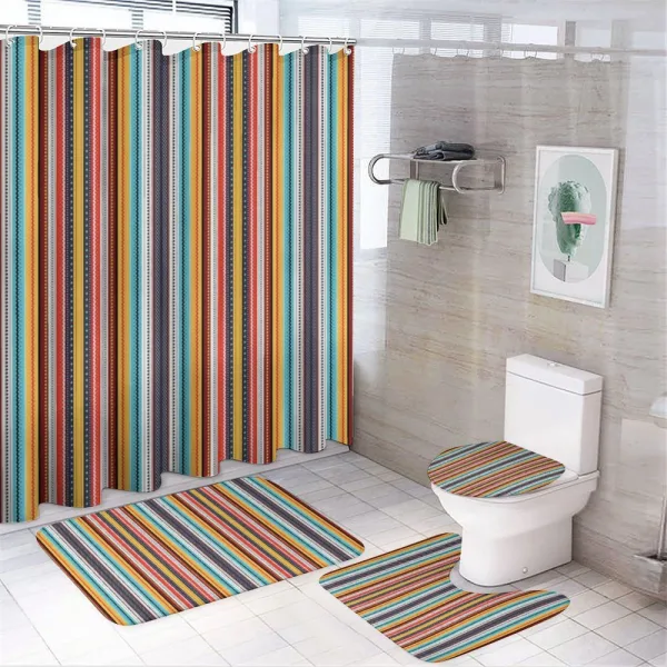Vertical Stripes Pattern on a shower curtain