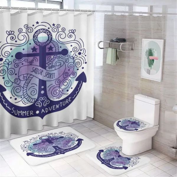 Watercolor Anchor on a shower curtain