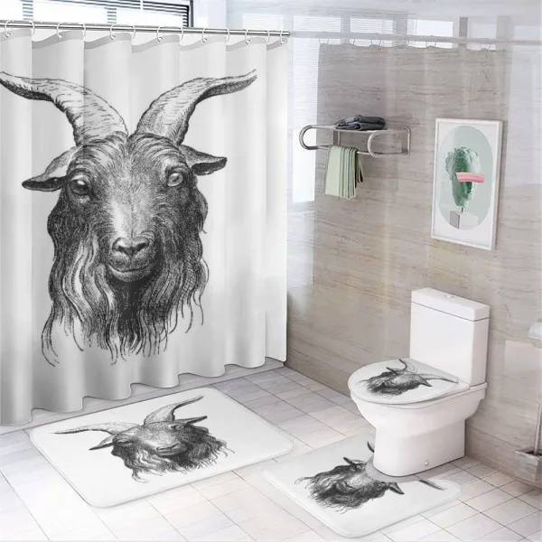 Wild Ruminant Mammal Head on a shower curtain