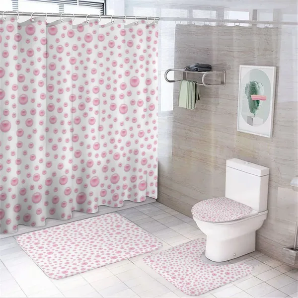 Baby Pink Bridal Theme on a shower curtain