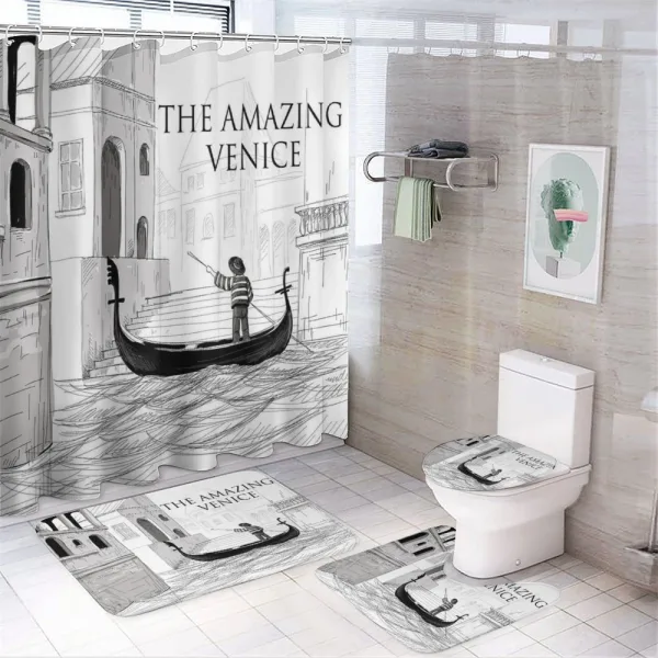 Canals Child Gondolier on a shower curtain