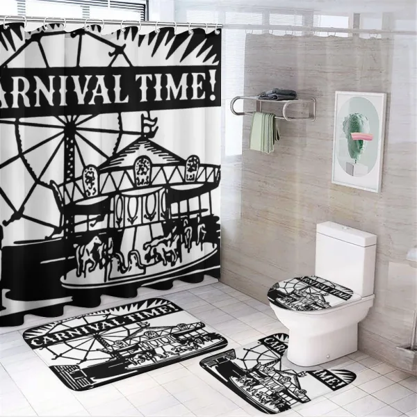Carnival Time Carousel on a shower curtain