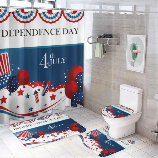 Cartoon Fireworks on a shower curtain