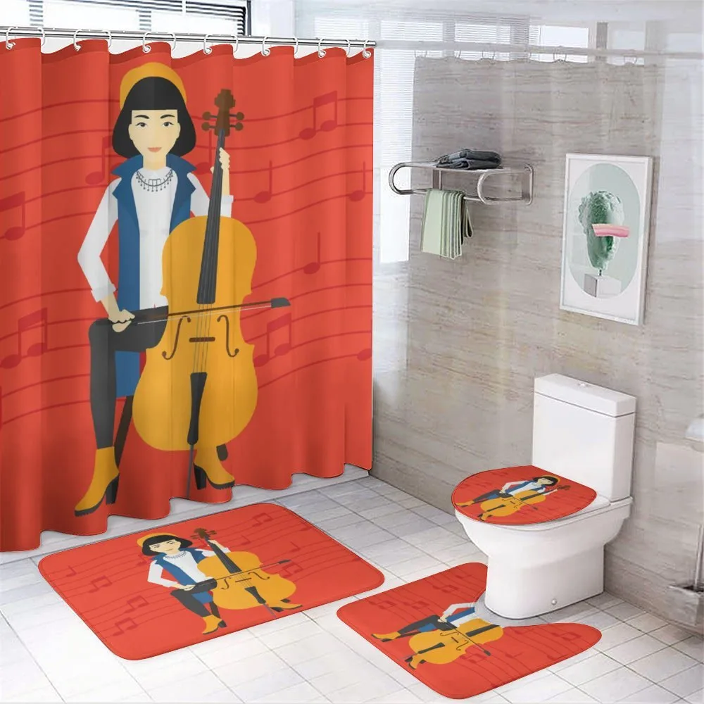 Cartoon Woman Playing Music — Your design