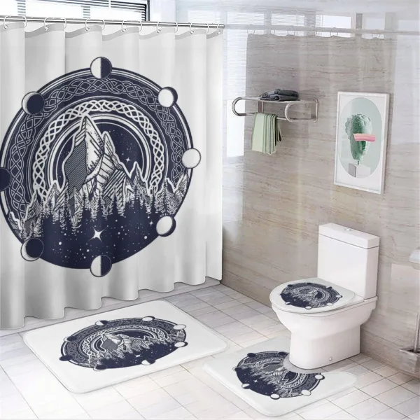 Celtic Style Hills on a shower curtain