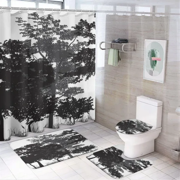 Deciduous Trees Nature on a shower curtain