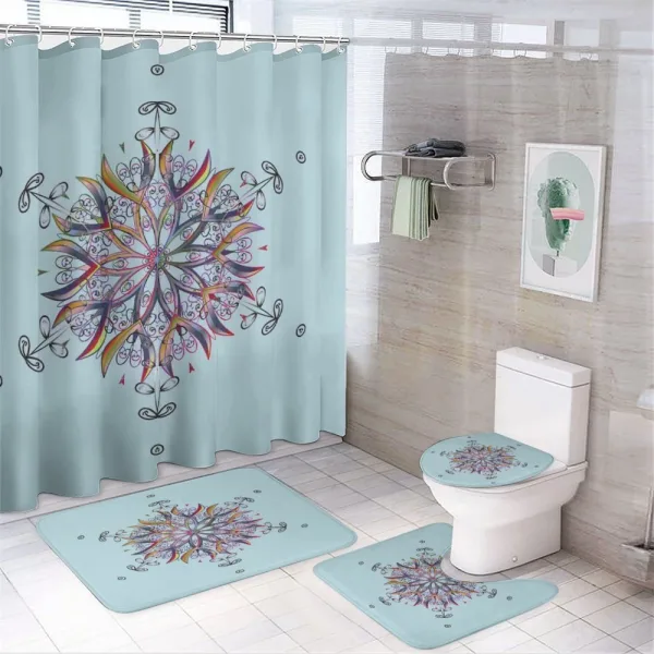 Doodle Motif on a shower curtain
