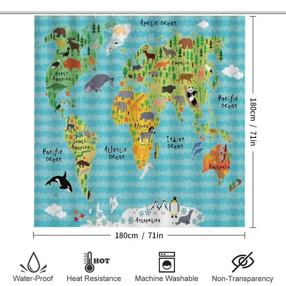 Kids World Map of Animal — Detail 2