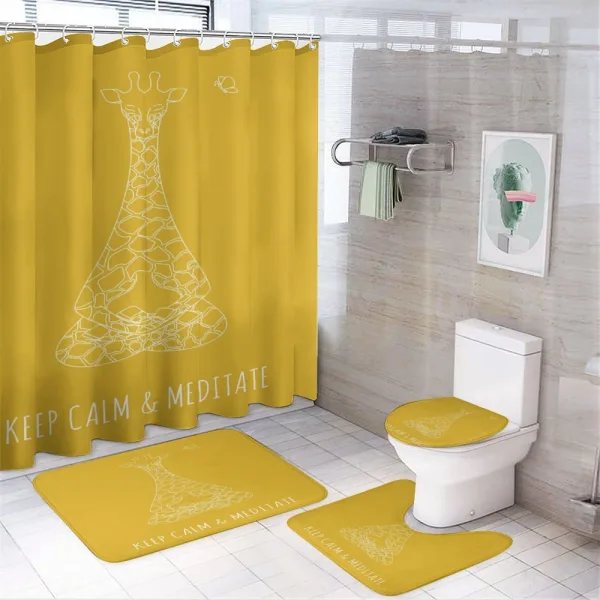 Meditating Giraffe on a shower curtain